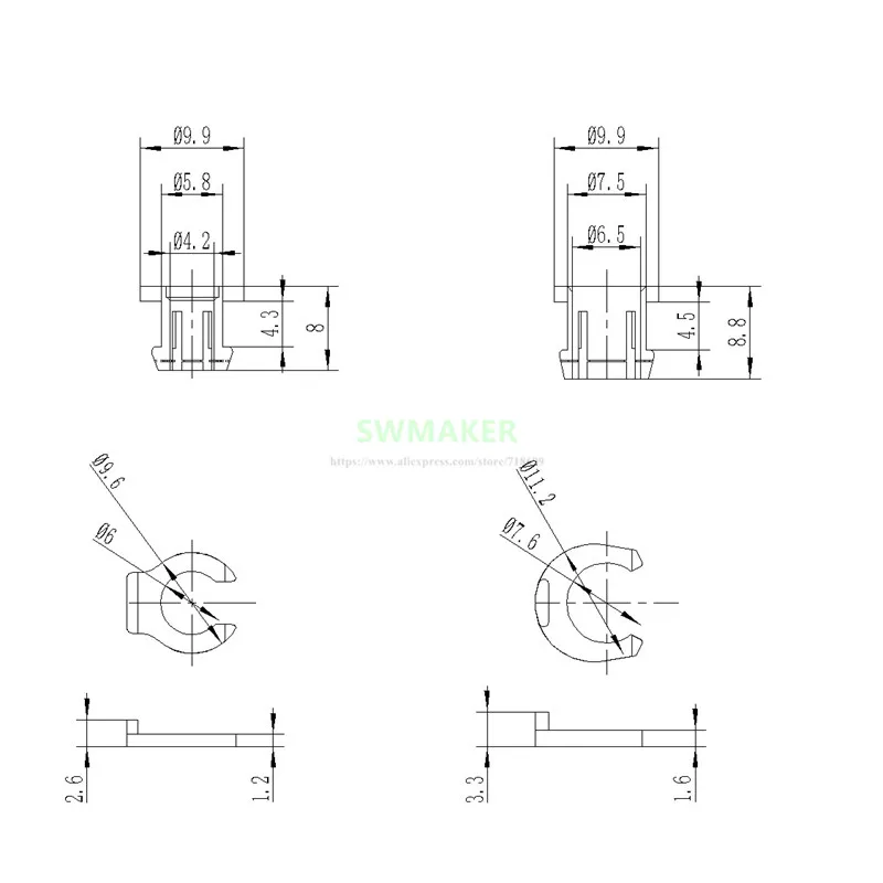 1 шт. соединения трубки цанговый bowden зажим + жокейская обувь для 4 мм 6 3D части