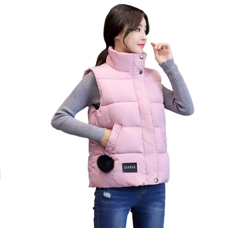 ENLU/осенне зимний женский хлопковый жилет мягкий теплый на белом утином пуху