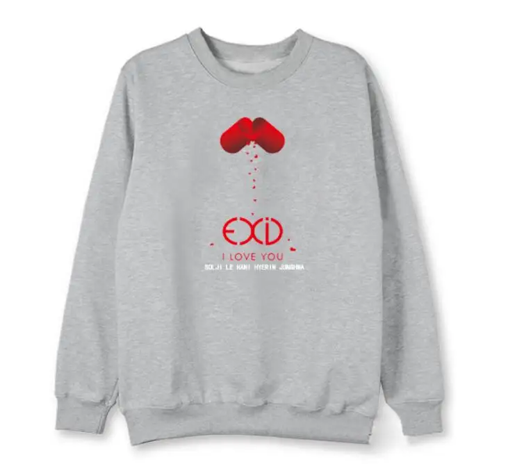 Exid новый альбом i love you одинаковые худи с надписью флисовый Тонкий Свободный