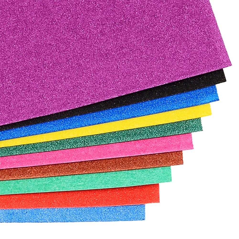 Drawing Paper Bright Color For Children DIY Crafting Glitter Art Sheets 10 Colors Supplies Crayon | Канцтовары для офиса и