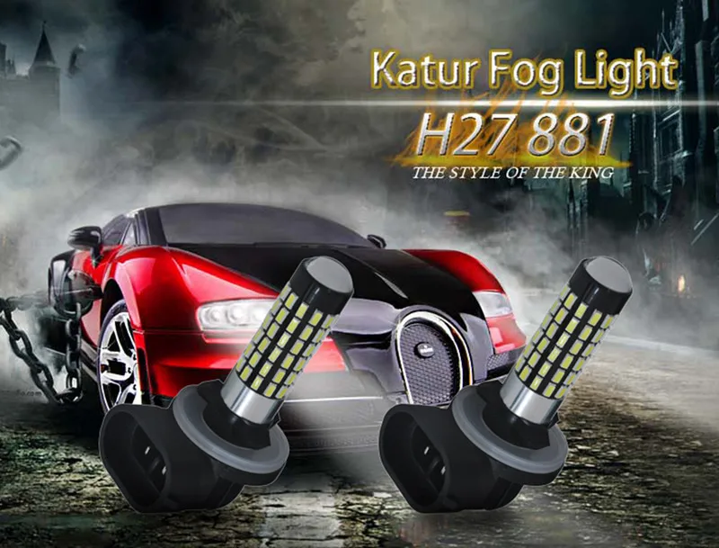 Katur 2 шт. H27 светодиодный туман светильник H27W/2 881 авто светодиодный лампы светильник лампа автомобиля, вождения, бега, светильник для вождения H27W 2 светодиодный светильник 6000K белый