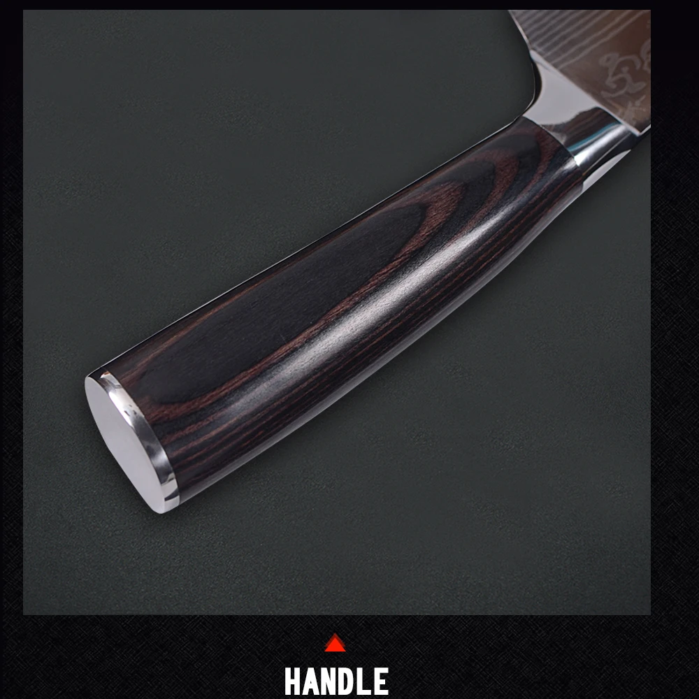 XYj Кухня Ножи комплект Нержавеющая сталь лезвия из дамасской стали лазерной