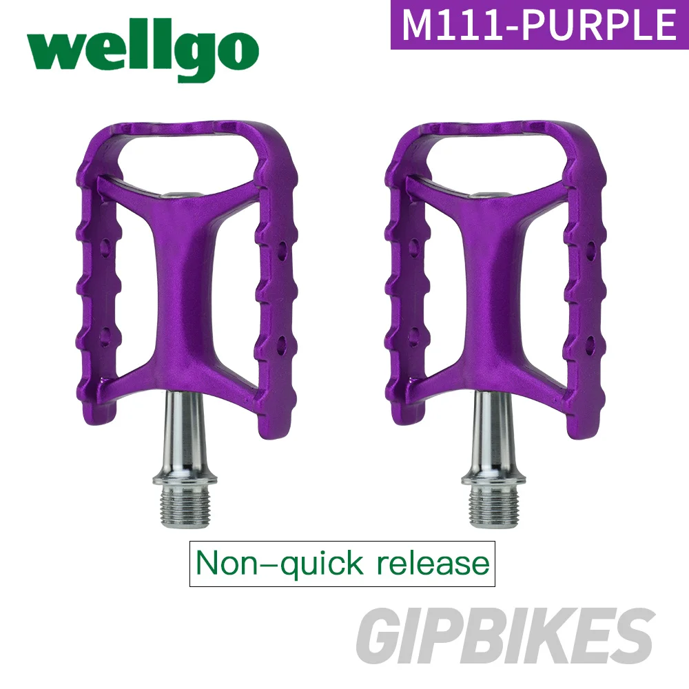 purple Wellgo M111 быстроразъемные небыстроразъемные велосипедные педали, сверхлегкие педали для шоссейного велосипеда, MTB велосипедные педали с блокировкой на подшипнике - Цвет: purple