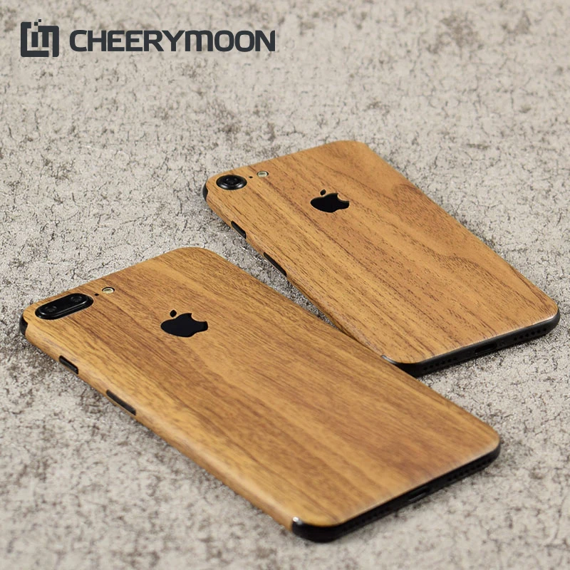 Wood Grain Back Film For Apple iPhone 7 Plus Mobile Phone Cover Protector iPhone7 Stickers+Gift |