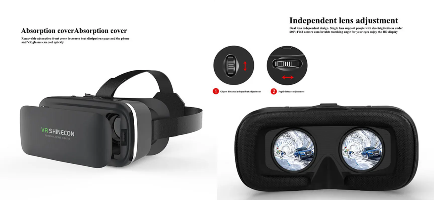 SHINECON G04 VR Очки виртуальной реальности очки 3D Фильмы Игры для Android iOS 4 7 6 0 дюймов