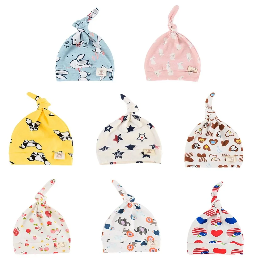 Pretty Newborn Baby Knot Beanies Toddler Girls&ampBoys Cotton Animal Sleep Caps Available in 8 Colors Accossories | Детская одежда и