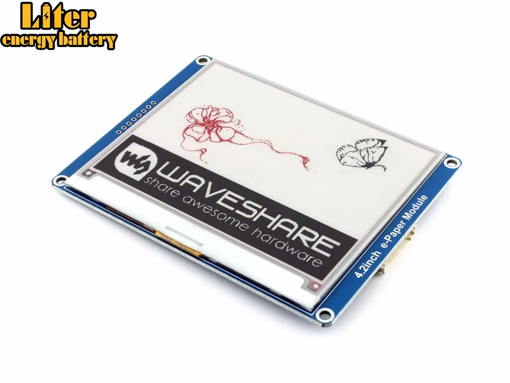 Waveshare 4,2 ''E-Ink дисплей модуль, 400x300. 4,2 дюймов электронная бумага, три цвета: красный черный белый, SPI интерфейс, без подсветки, широкий угол