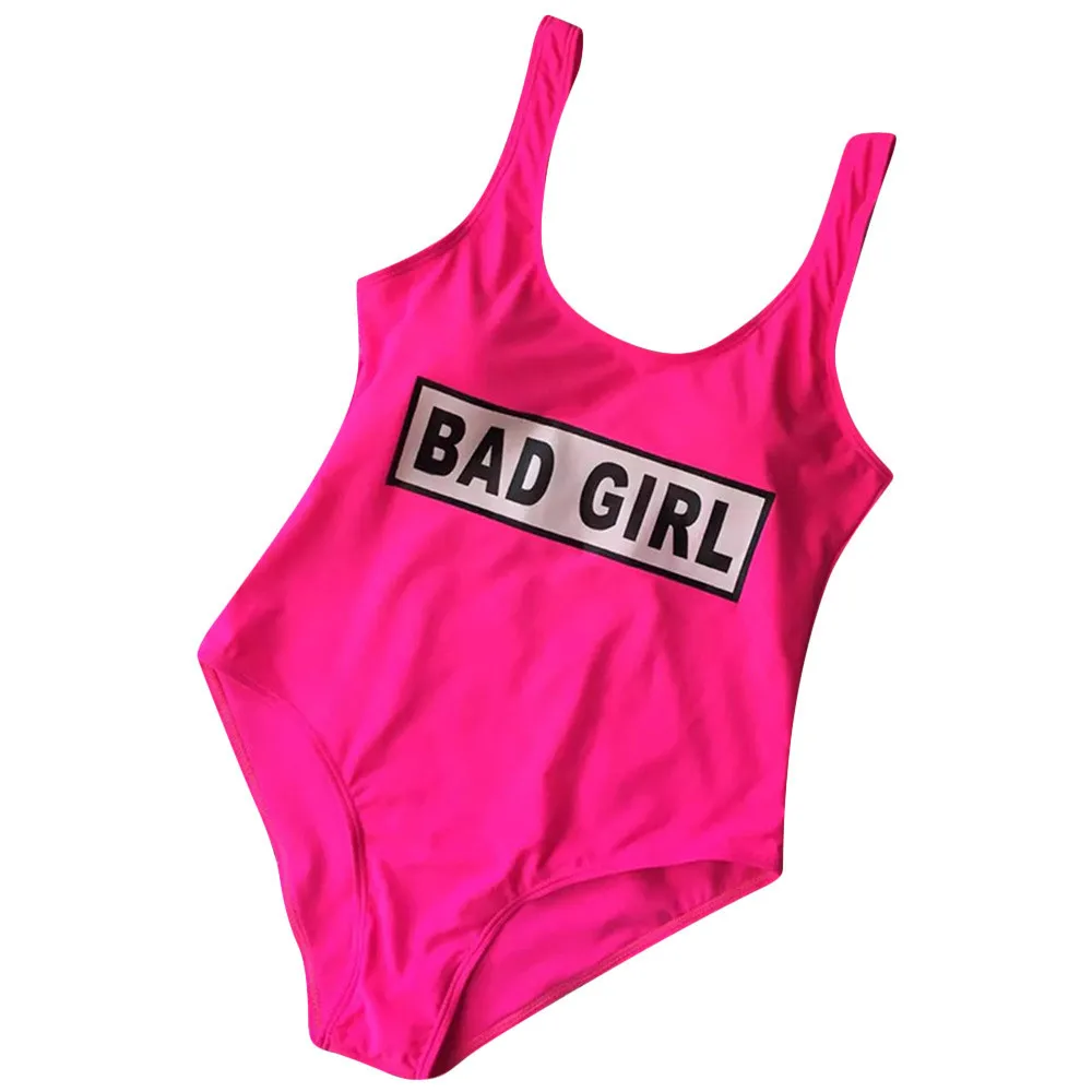 2019 сексуальный слитный купальник для девочек с принтом розовых букв монокини