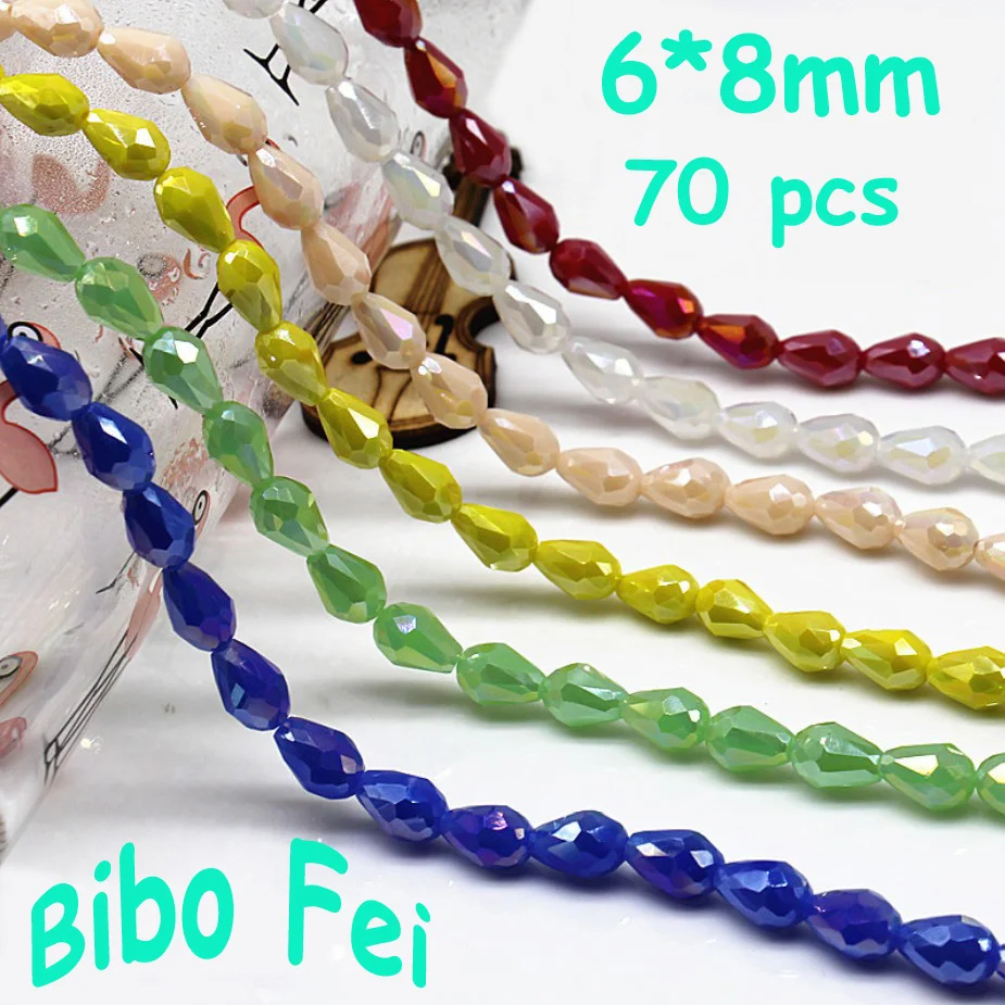 Бесплатная доставка разноцветные бусины из чешского хрусталя 6*8 мм 70 шт. кристалл