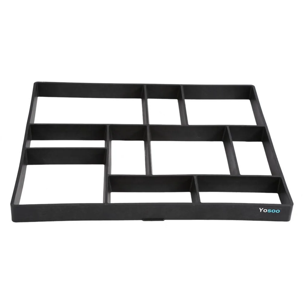 black DIY Пластиковые траектории производитель формы вручную тротуарной формы для цементных кирпичей камень дорога бетонные формы инструмент для садового тротуара - Цвет: black