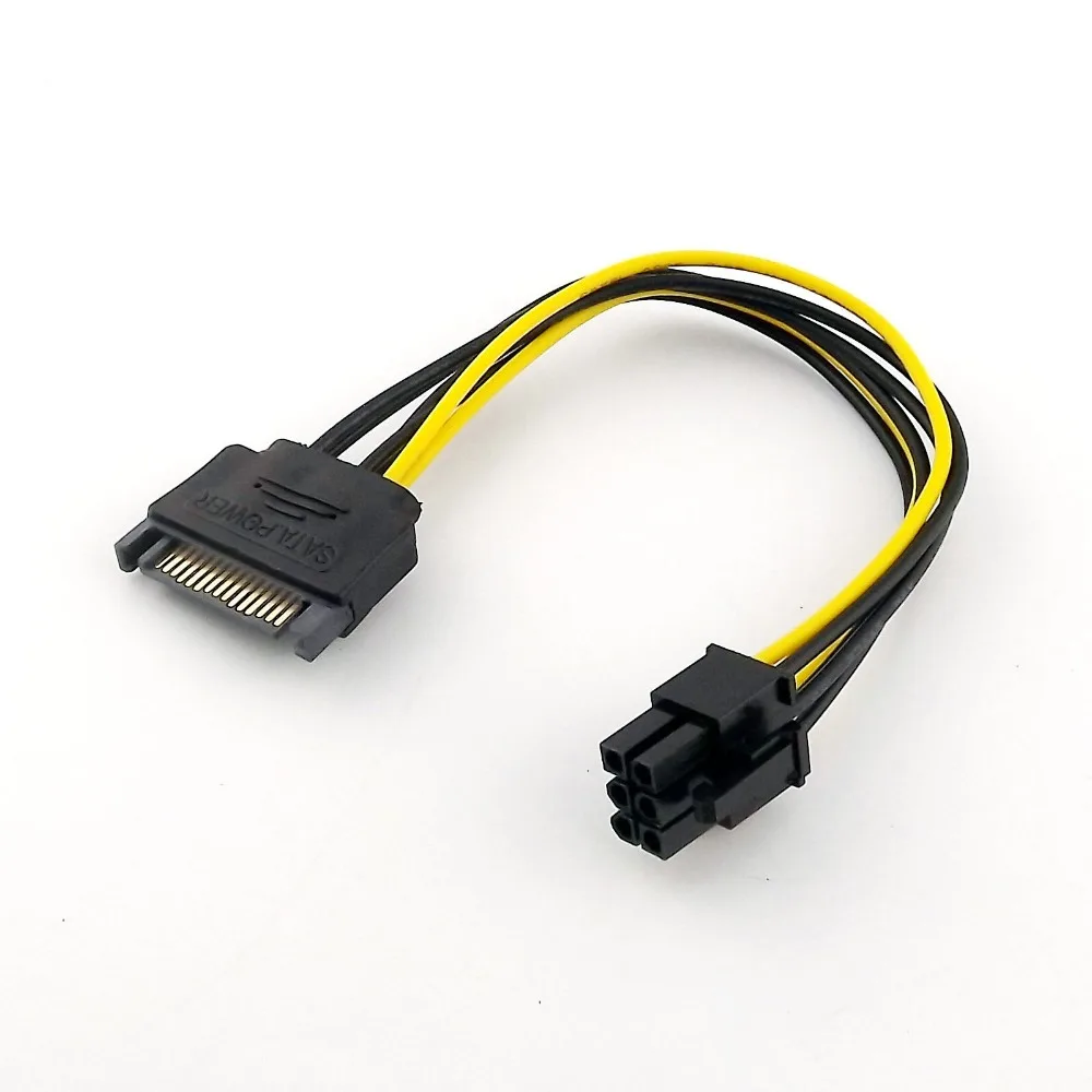 10 шт. SATA 15 контактный штекер к 6 контактному PCI Express карта адаптер питания