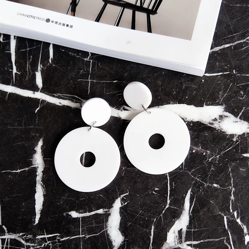 Женские серьги из акрилового ацетата богемные с большим леопардовым кулоном