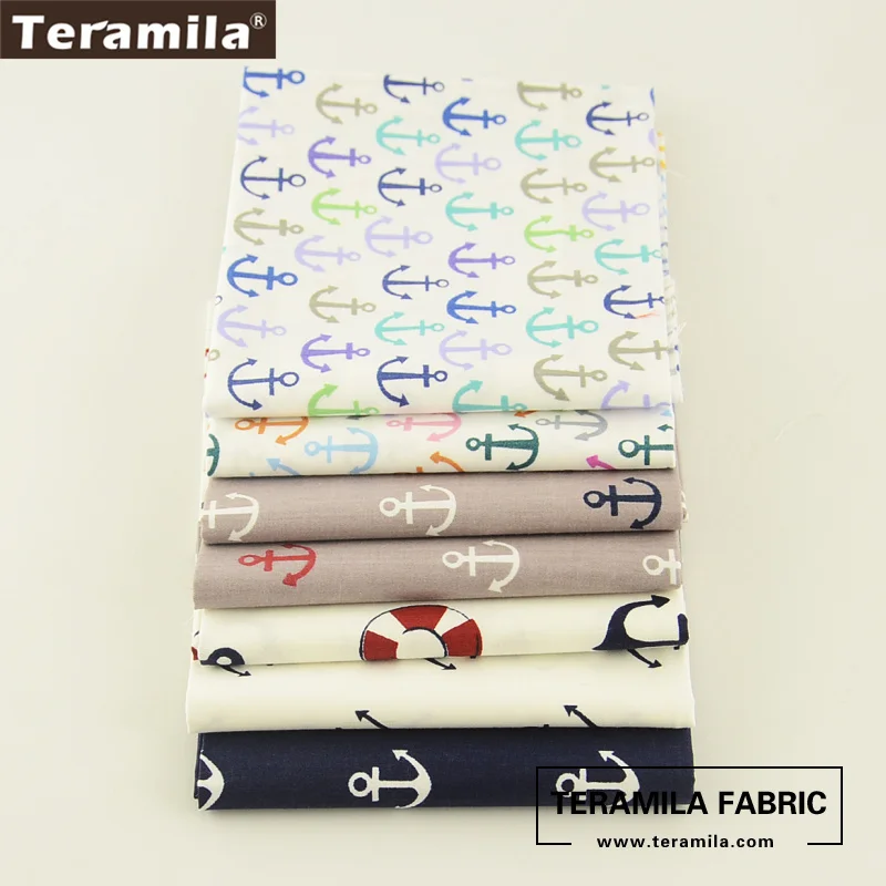 Teramila Лоскутная хлопчатобумажная ткань набор для квилтинга саржа морские якоря