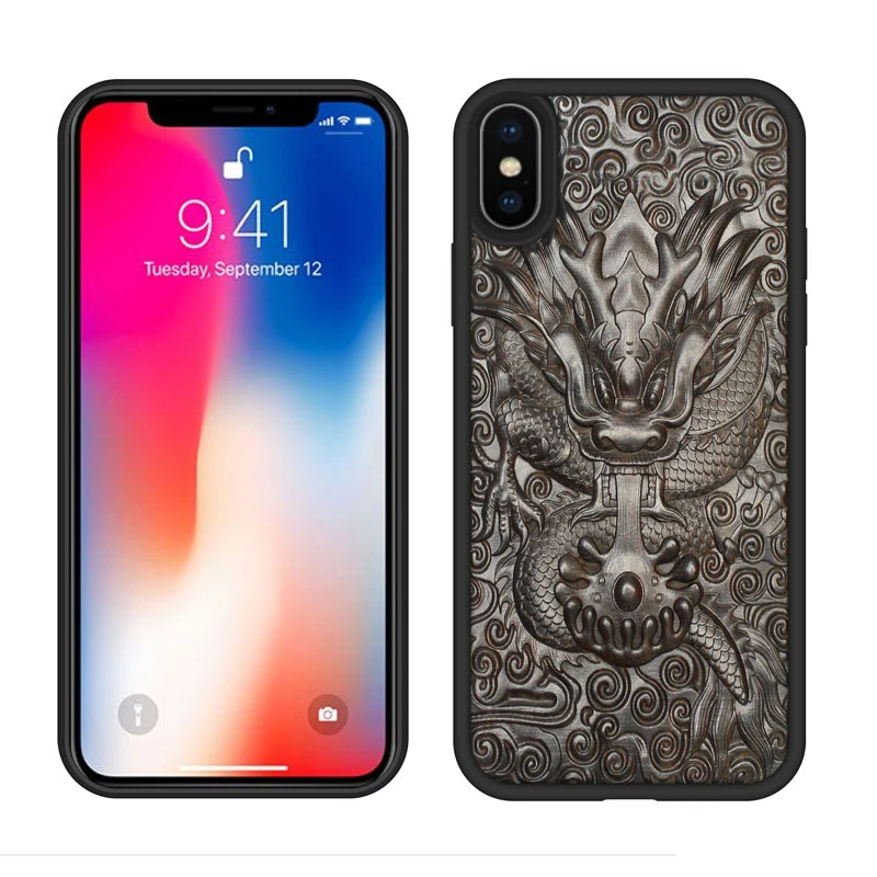 Techase Soft TPU Wooden Phone Cases For iPhone X Case Real Luxury Wood 3D Emboss Back Cover 11 Pro XS Apple 6 7 8 | Мобильные