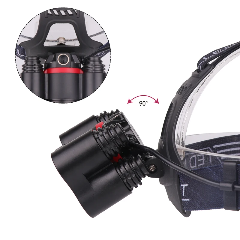 Новое поступление T6 + 2 * светодиодная фара с микро-usb зарядкой 4 режима