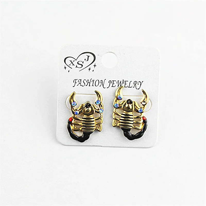Ms new accessories wholesale girls birthday party hip-hop lifelike animals (scorpion) popular do old studs earrings gift free sh | Украшения