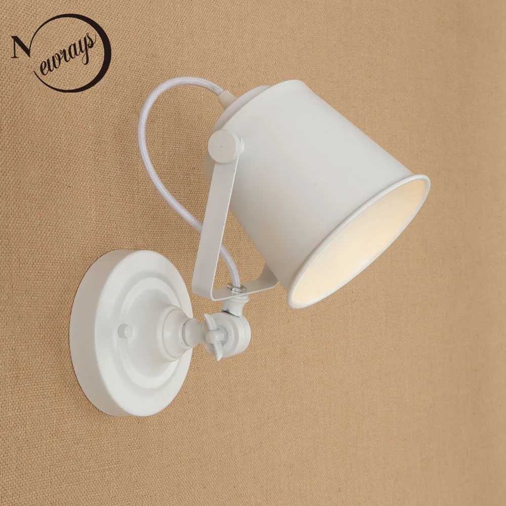 Лофт промышленная цветная настенная лампа Регулируемая E27 Светодиодная железная