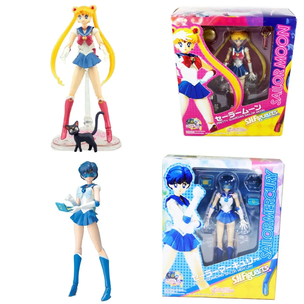 2 шт. Довольно Хранитель Sailor Moon Меркурий 14 см/5.5 &quotфигурку Бесплатная доставка |