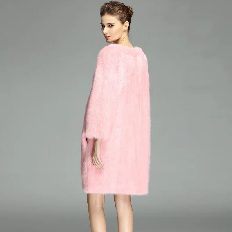 2021 бренд класса люкс для женщин натуральная норковая Меховая куртка длинная