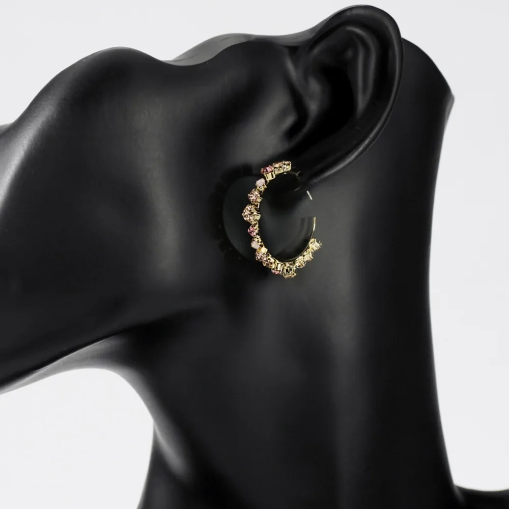 Neoglory Austria Rhinestone Round Geometric Beads Long Hook Earrings Colorful Elegant Stylish For Daily Party Brilliant Lady | Украшения и