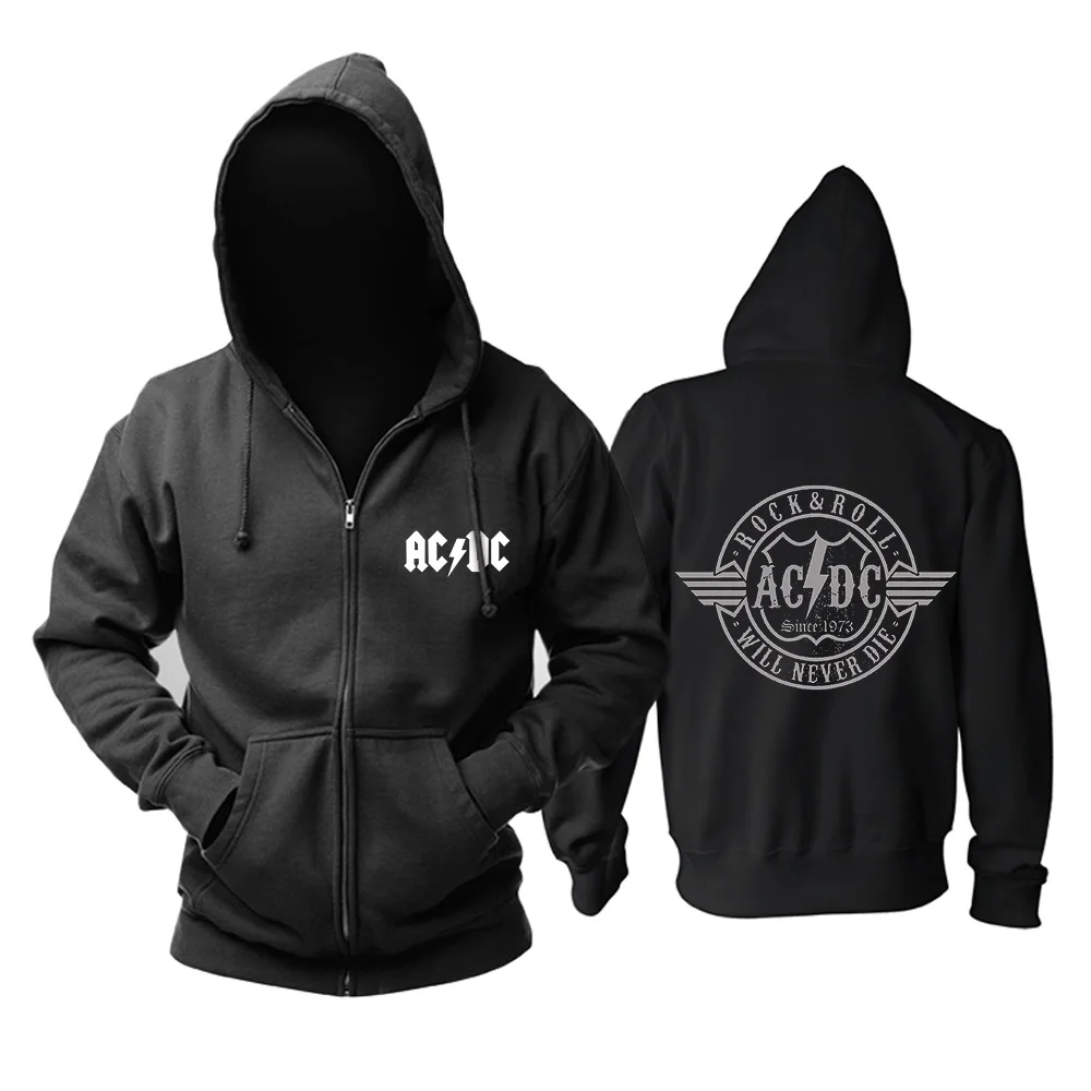12 Дизайнов толстовка на молнии ACDC AC/DC Австралийский жесткий рок толстовки Панк sudadera уличная флисовая куртка верхняя одежда