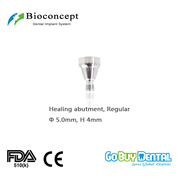 

Osstem TSIII&Hiossen ETIII Compatible Bioconcept Hex Regular healing abutment D 5.0mm, height 4mm(324120)