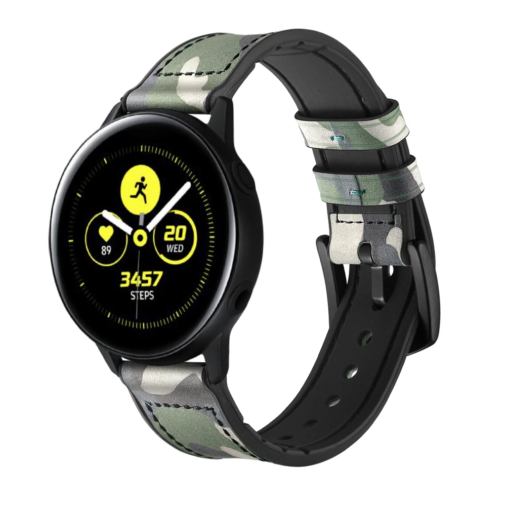8 цветов силиконовый ремешок из натуральной кожи для samsung Galaxy Watch активный Камуфляжный узор наручный браслет ремешок для часов