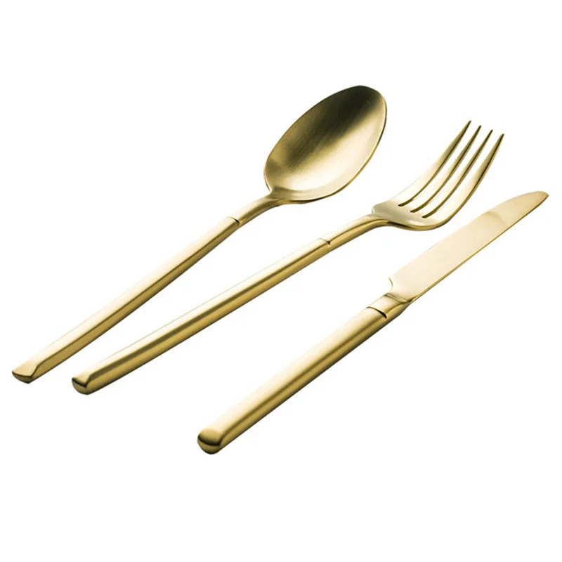 Роскошная столовая посуда из нержавеющей стали 304 золотисто матовый Золотая