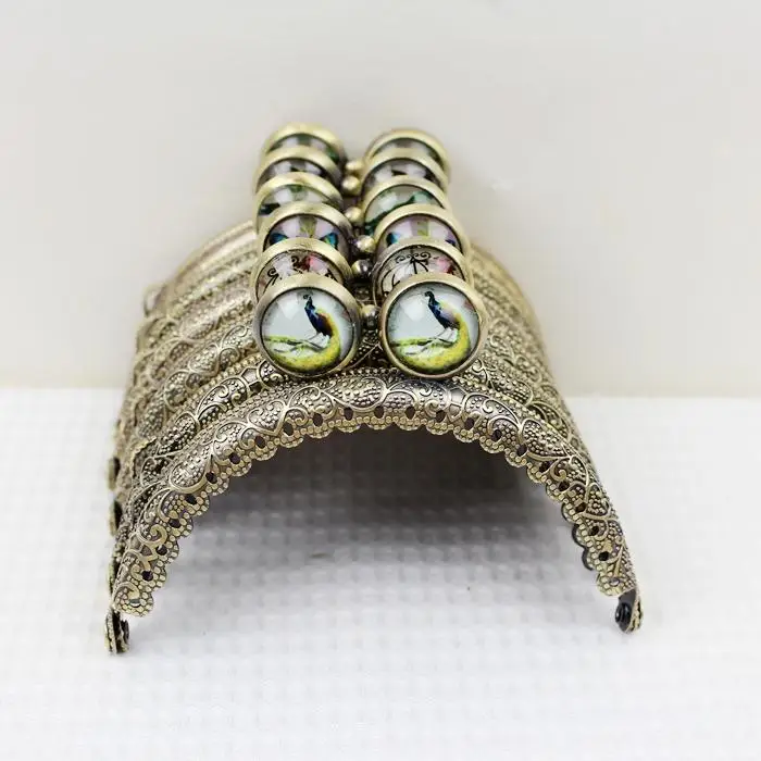 Полукруга 10 шт./лот 8 5 см время драгоценный камень мяч античная бронза утолщенный