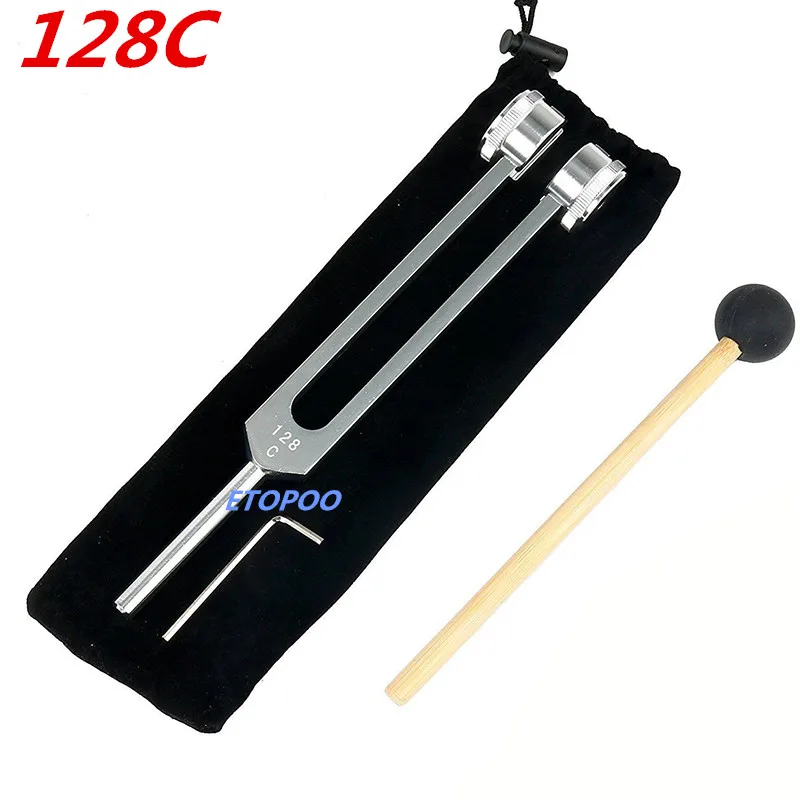 128C sliver 128Hz Medical Neurological Massager Tuning Fork Sets for Sound Healing Therapy Aluminum Alloy Multiple Color Choice - Цвет: 128C sliver