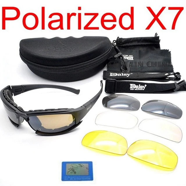 polarized X7 Поляризационные военные солнцезащитные очки Daisy, страйкбол, тактические очки для стрельбы, уф400, для спорта на открытом воздухе, велоспорта, пешего туризма, охотничьи очки - Цвет: polarized X7