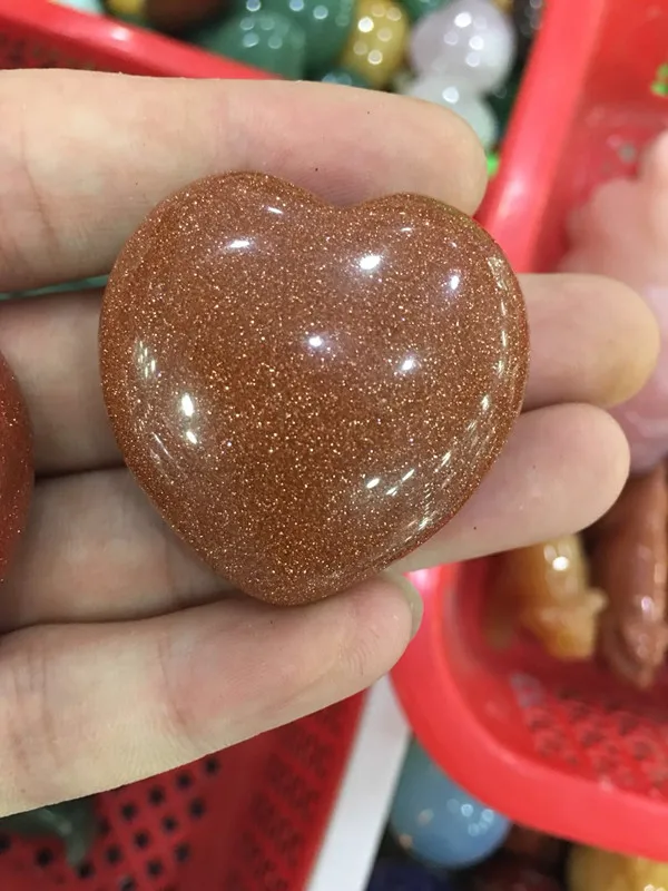 Новый стиль Природный Красный песчаник кристалл сердце камень лучший подарок