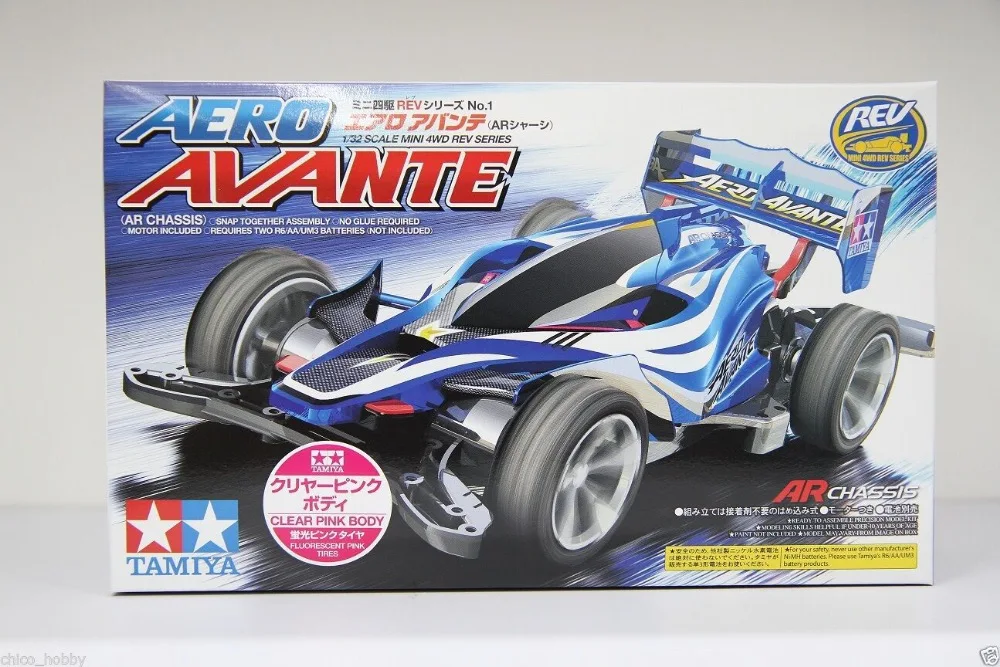 Tamiya Mini 4WD Rev Series 95058 Aero Avante прозрачный розовый корпус ограниченный AR шасси