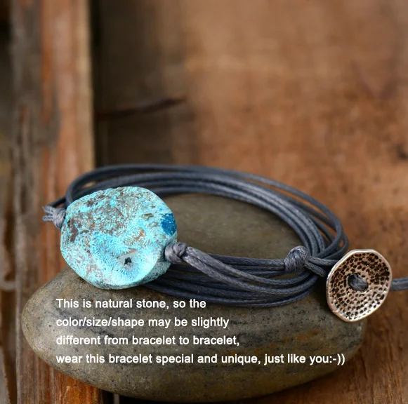 Bohemia Wrap Bracelet Natural Stones Boho String Friendship Bracelet Unique Handmade Ethnic Multilayers Gift Bracelets