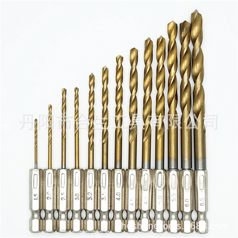 13 шт./компл. титановое покрытие с шестигранной ручкой сверло бумажная карточка