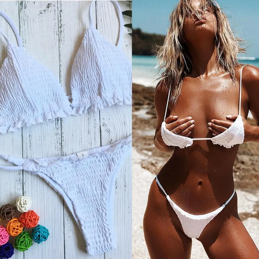 Женская модная пляжная одежда плиссированные дизайнерские бикини пляж отдых