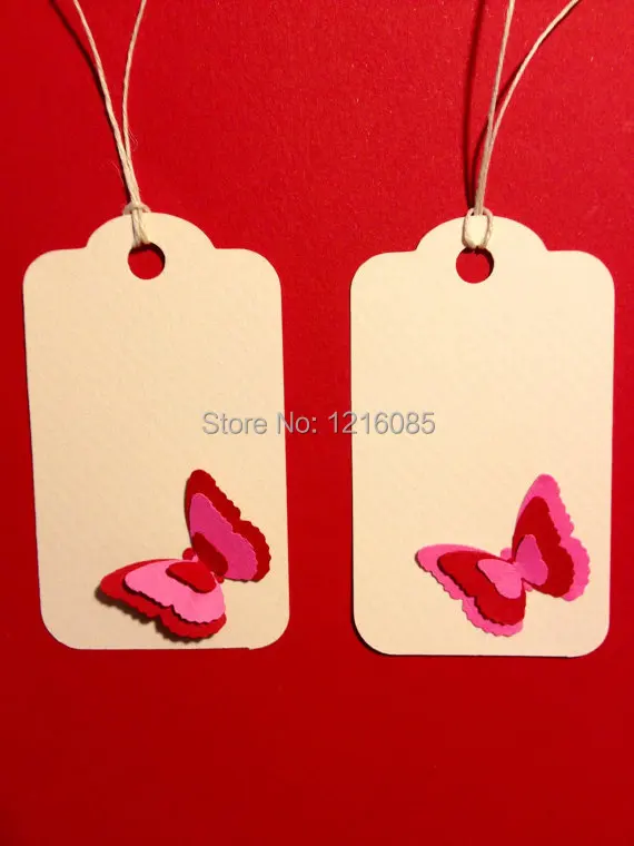 

3d butterflies tag, package Wish Tree Tag Blank Favor Tags Blank Thank You Tags wedding birthday party Favor Tags