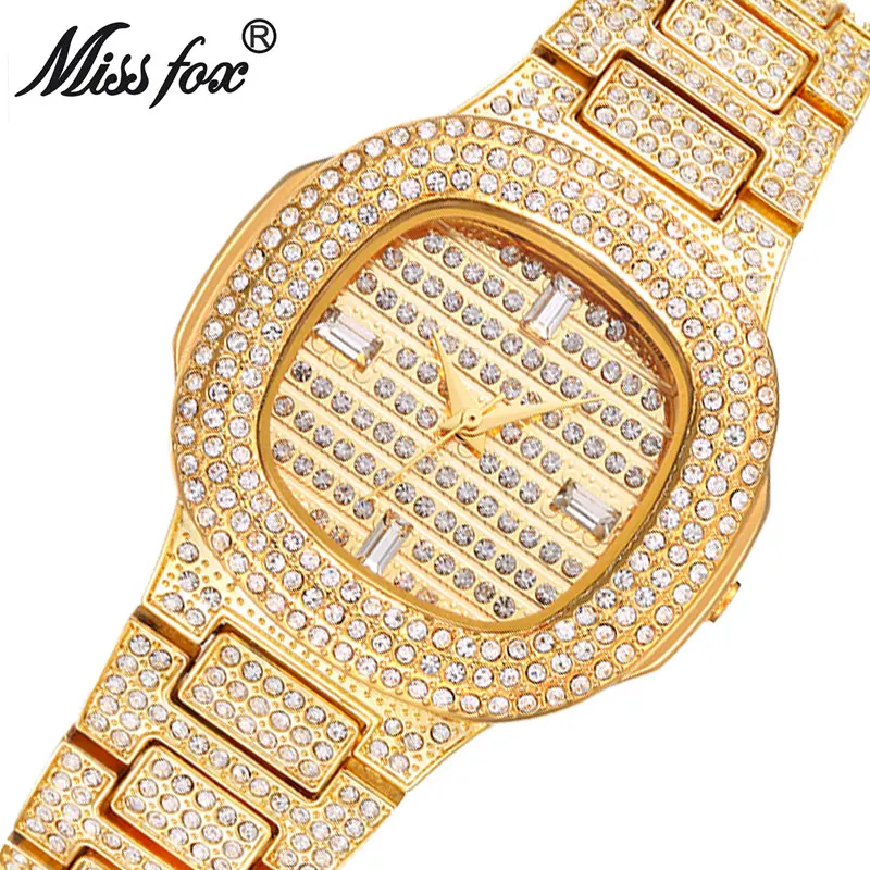 MISSFOX Miss Fox повседневные кварцевые часы женские золотые водонепроницаемые