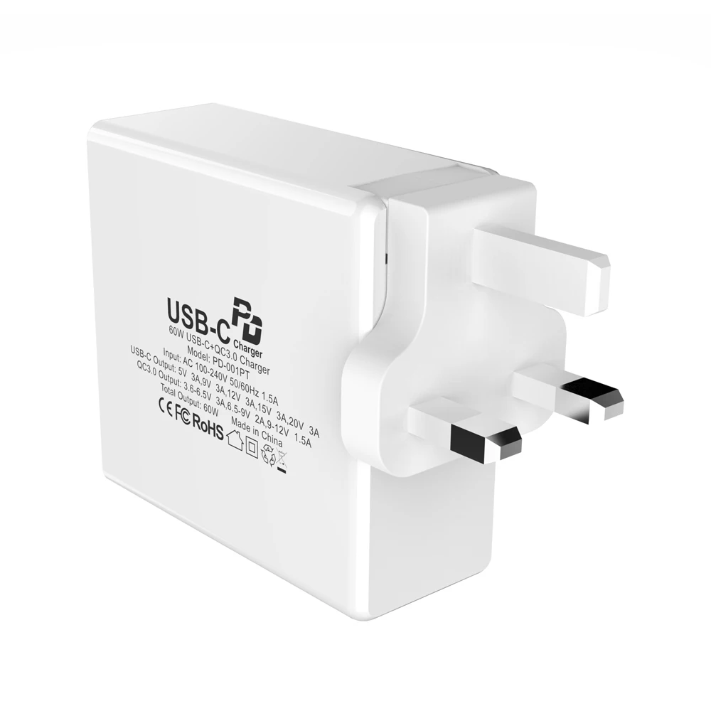 Сетевое зарядное устройство TUTUO 60 Вт USB C PD Quick Charge 3 0 быстрая зарядка для iPhone X 8 Plus