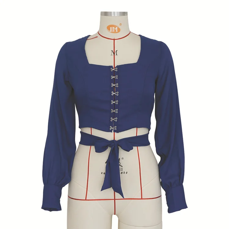 Хит! Хит продаж женские рубашки квадратный вырез рукав-фонарик сексуальный