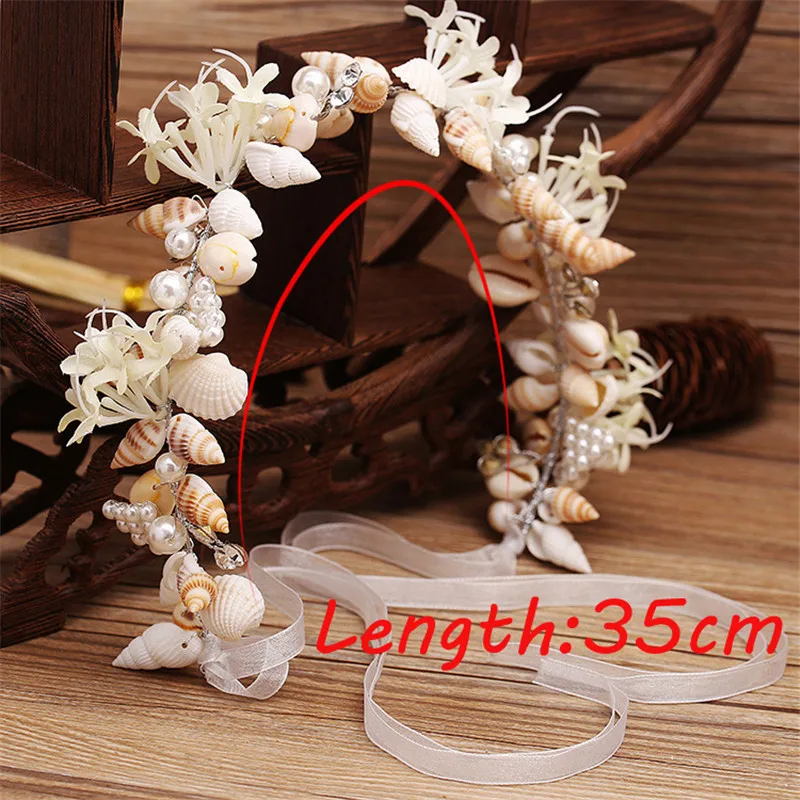 

Fashion Beautiful Mermaid Wreath Wedding Bridal Crowns Headband Hair Accessories Girl Summer beach Shell Wreath Head Decoration