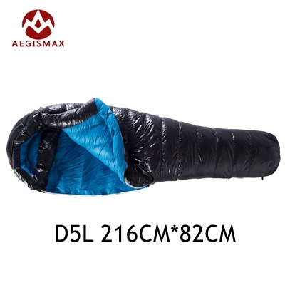 D5 L BLACK Aegismax сверхлегкий сгущает мешки-мумия спальный мешок белая утка вниз открытый отдых туризм D1000 / D1300 / D1500 Slaapzak зима спальный мешок взрослый спальник туристический мешок спальный туризм - Цвет: D5 L BLACK