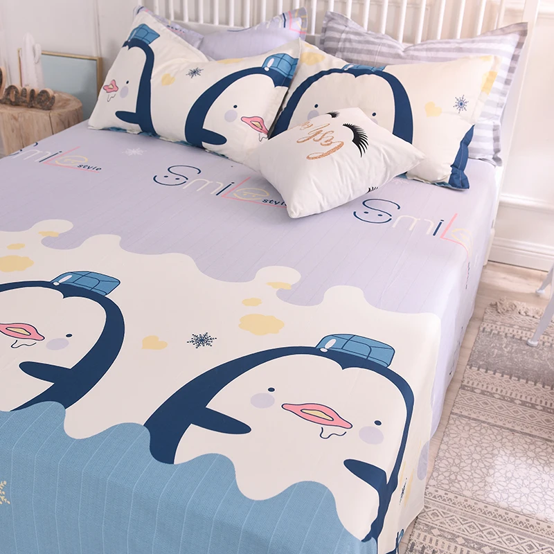 Плоский лист 4 размера хлопок мягкий рисунок пингвина из мультфильма 3 предмета