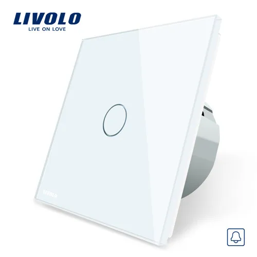 Doorbell Switch Livolo Роскошный настенный сенсорный выключатель, выключатель света, выключатель питания, Хрустальное стекло, розетка, многофункциональные розетки, свободный выбор - Цвет: Doorbell Switch