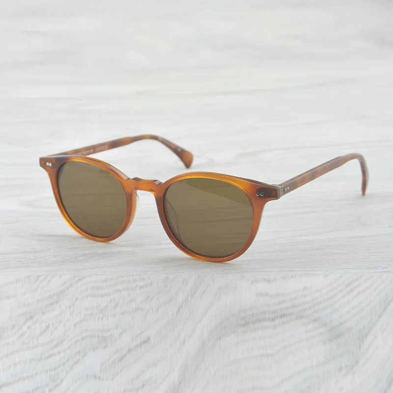 Amber VS Brown Модные круглые солнцезащитные очки Delray солнцезащитные очки винтажные мужские женские OV5318 Овальные Солнцезащитные очки Брендовые Дизайнерские мужские и женские - Цвет линз: Amber VS Brown