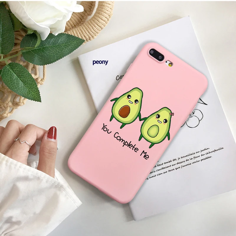 Милый чехол для телефона, чехол для iPhone XR, 6, 6S Plus, X, 5, SE Plus, чехол, мультяшный, летний, фруктовый, авокадо, розовый, чехол для телефона для iPhone 8, 7 Plus