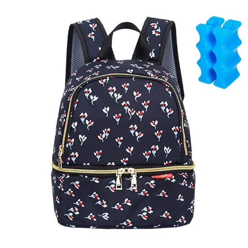 Изолированная сумка-холодильник для грудного молока, чехол для груди, водонепроницаемая двухслойная сумка для ланча, сумка для подгузников, рюкзак с пустыми бутылочками для льда
