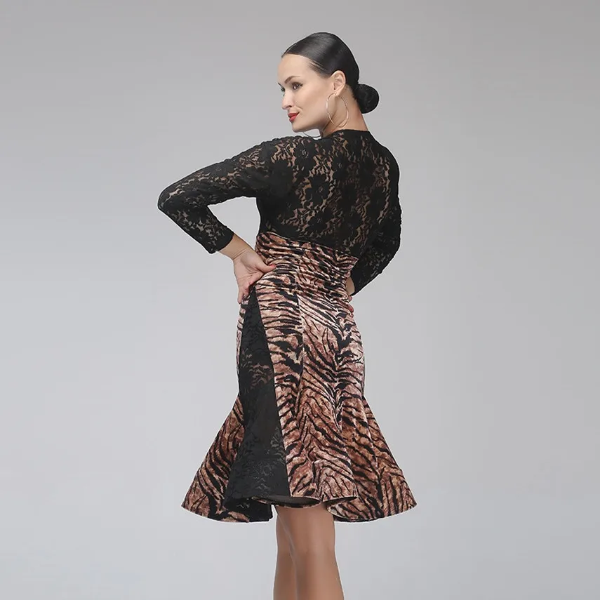 Женское кружевное платье для танго женское с принтом Комбинированные Костюмы