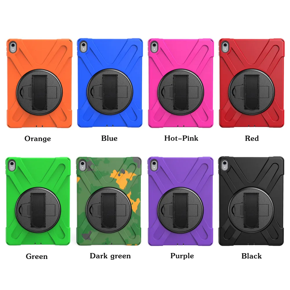 

Kids Safe Heavy Duty Silicone TPU+PC shell Shockproof Stand Cover Case For iPad Pro 12.9 2018 Durable 360 Rotating Tablet Case