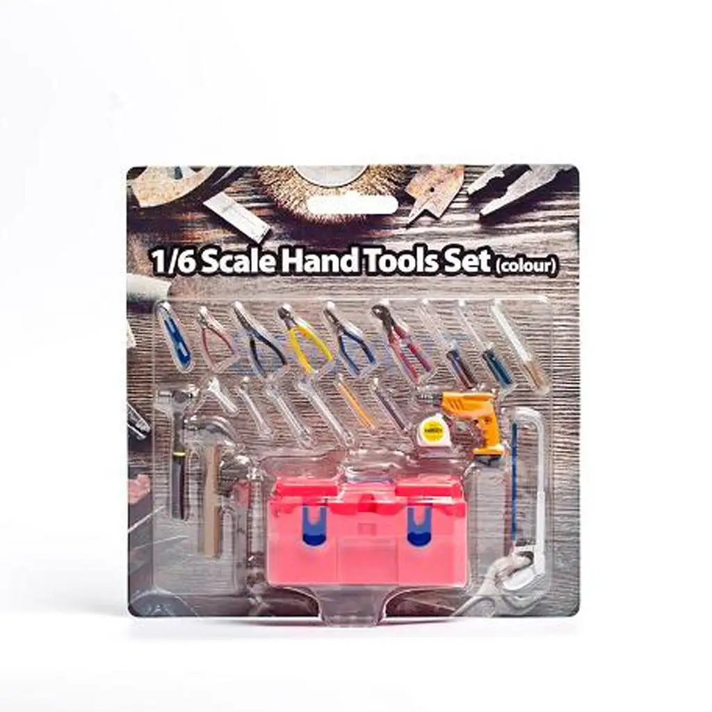 1/6 Scale Plastic Hand Tools Toolbox Set Repair Kit Repairman Accessories for 12'' Action Figure Hot Toys Drangon DID Enterbay |